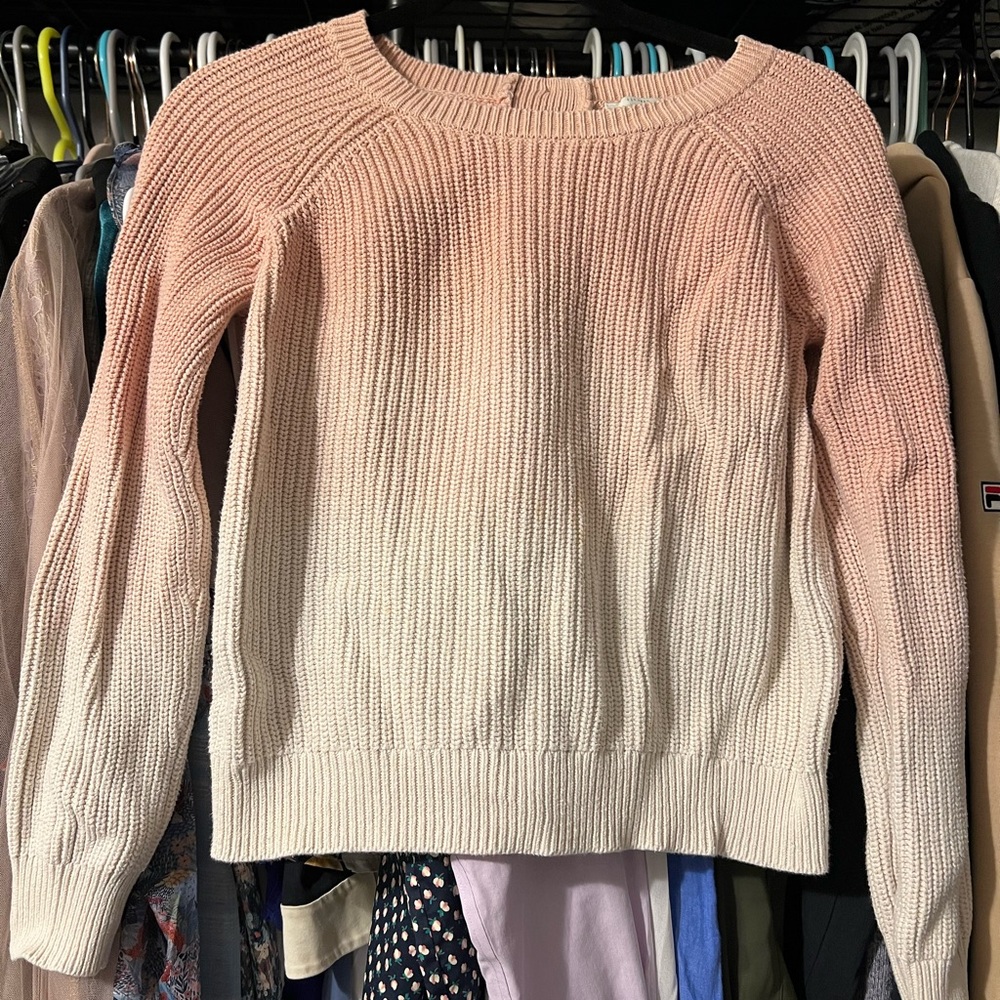 Lucky Brand Women's Ombre Pink and Cream Sweater
